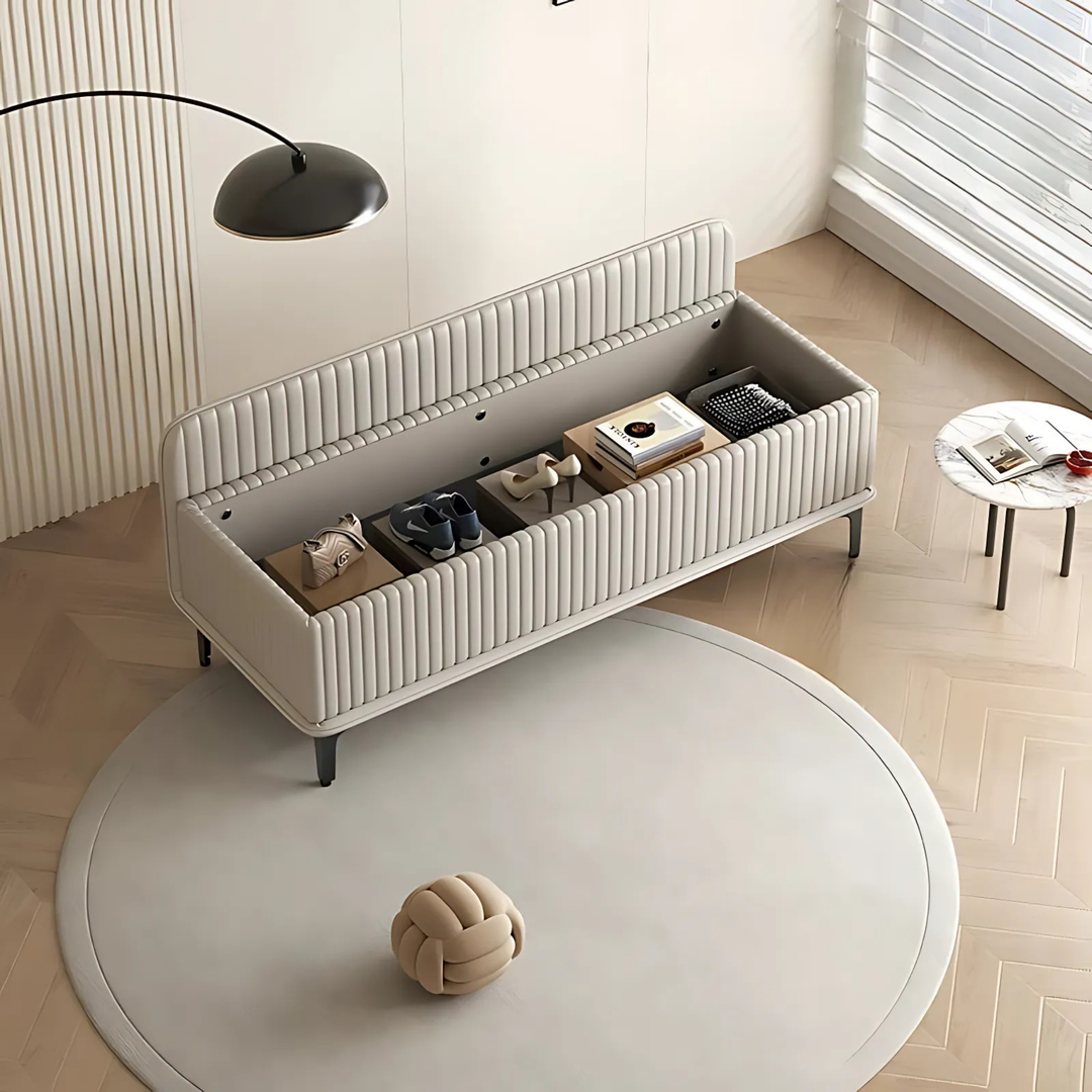 VELMOR Modern Leather Storage Bench - Cassa Haus Singapore