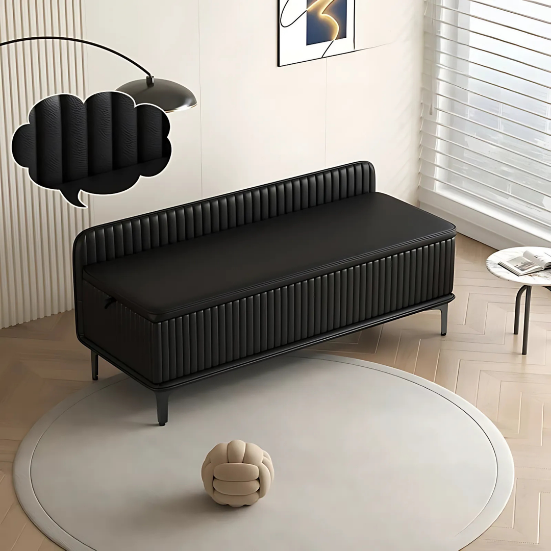 VELMOR Modern Leather Storage Bench - Cassa Haus Singapore
