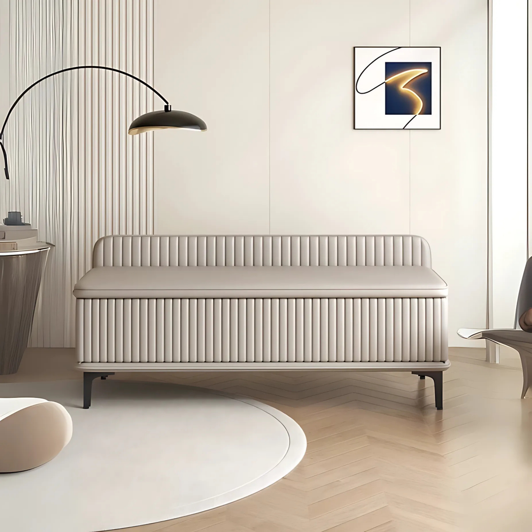 VELMOR Modern Leather Storage Bench - Cassa Haus Singapore