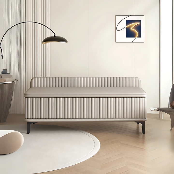 VELMOR Modern Leather Storage Bench - Cassa Haus Singapore