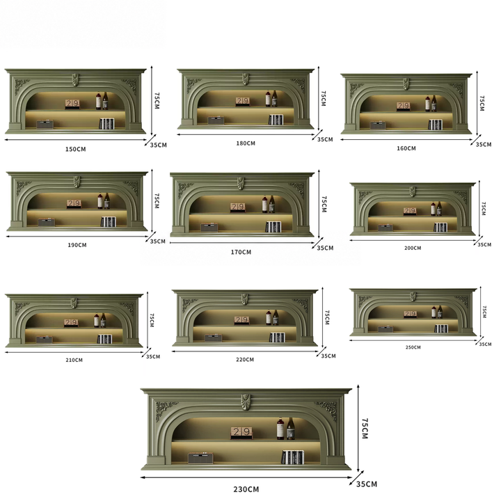 EVANNI Modern Solid Wood Arch Mantel Console Shelf - Urban Mood Singapore