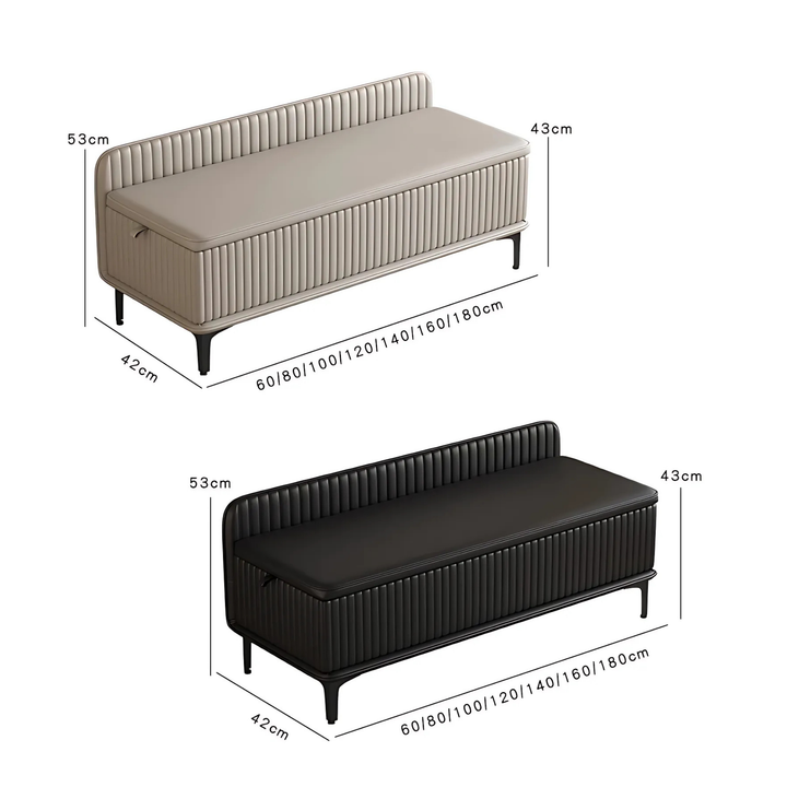 VELMOR Modern Leather Storage Bench - Cassa Haus Singapore