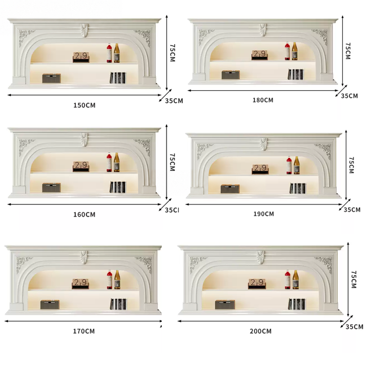 EVANNI Modern Solid Wood Arch Mantel Console Shelf - Urban Mood Singapore