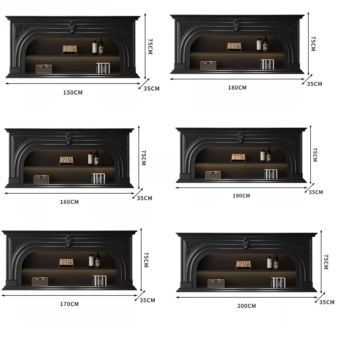 EVANNI Modern Solid Wood Arch Mantel Console Shelf - Urban Mood Singapore