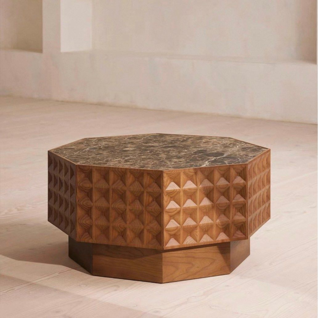 CALDRON Rustic Marble Coffee Table - Cassa Haus Singapore