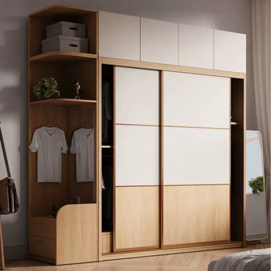 SORUKI Japandi Solid Wood Wardrobe - Cassa Haus Singapore