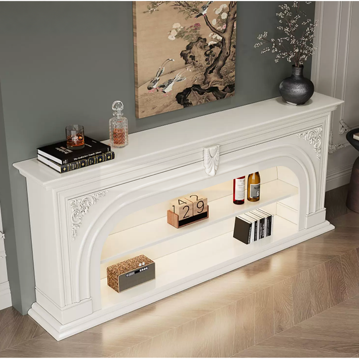 EVANNI Modern Solid Wood Arch Mantel Console Shelf - Urban Mood Singapore