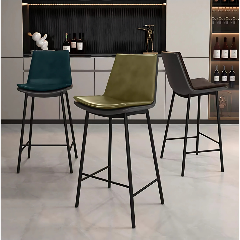 CASSIAN Modern Leather Bar Stool - Urban Mood Singapore