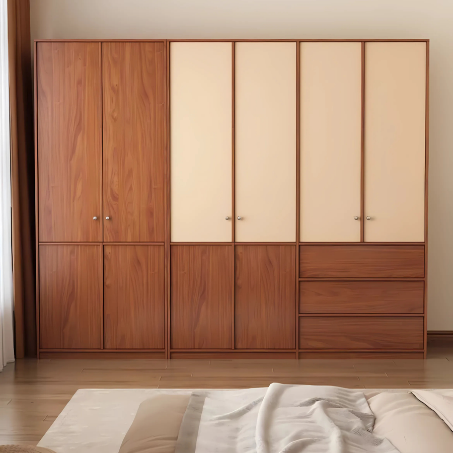 MIRENTH Vintage Walnut Wardrobe - Cassa Haus Singapore