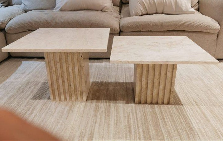 QUORAL Modern Travertine Coffee Table - Cassa Haus Singapore