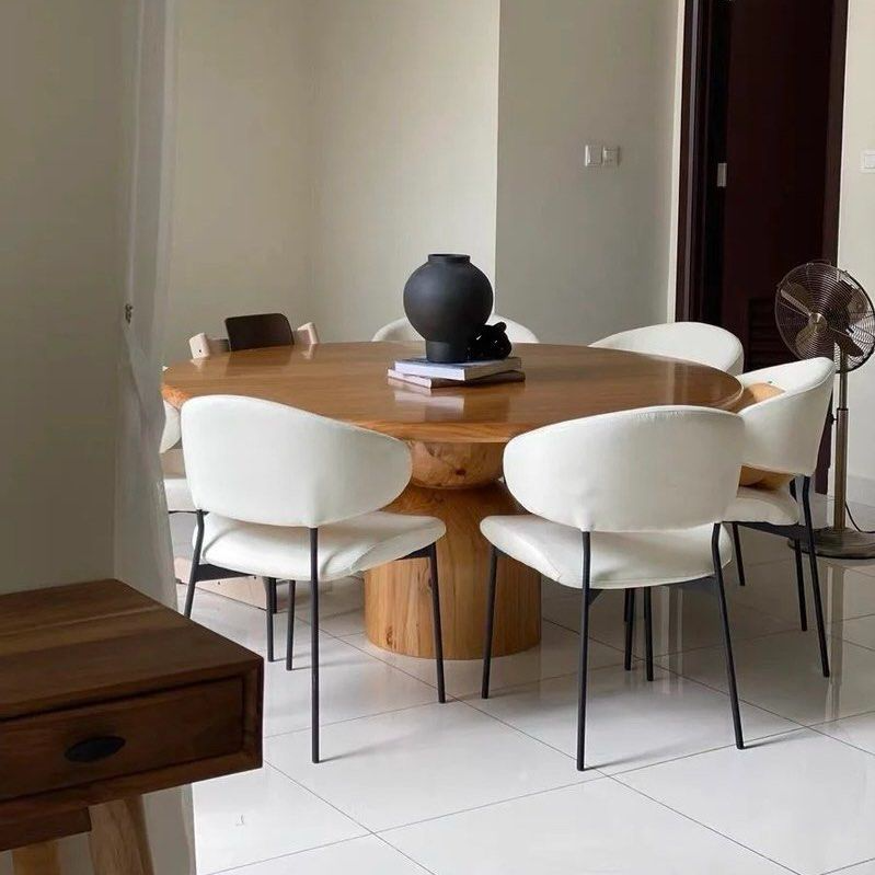 OAKHALO Modern Solid Wood Round Dining Table - Cassa Haus Singapore