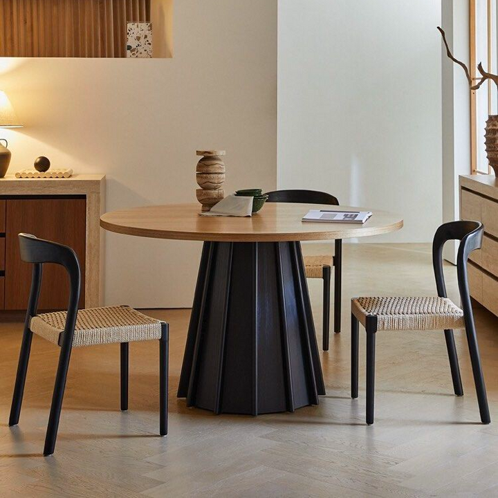 RONDEL Modern Solid Wood Round Dining Table - Cassa Haus Singapore