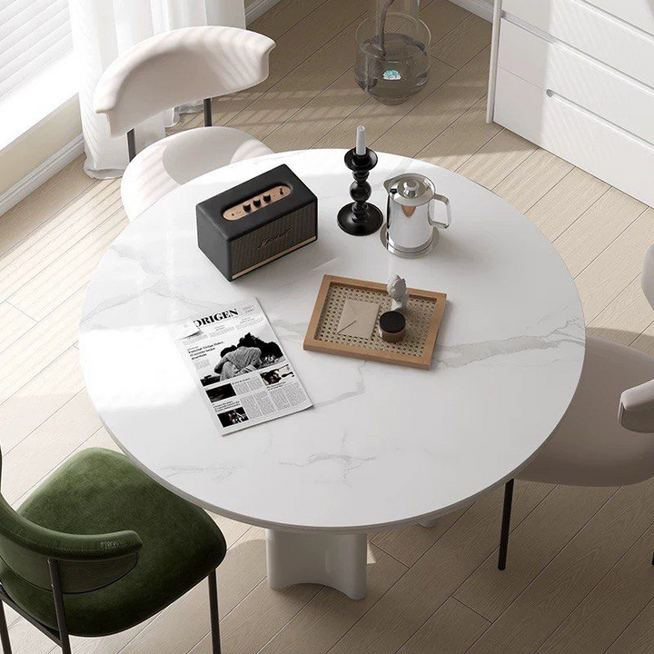 ASTRIS Modern Sintered Stone Round Dining Table - Cassa Haus Singapore