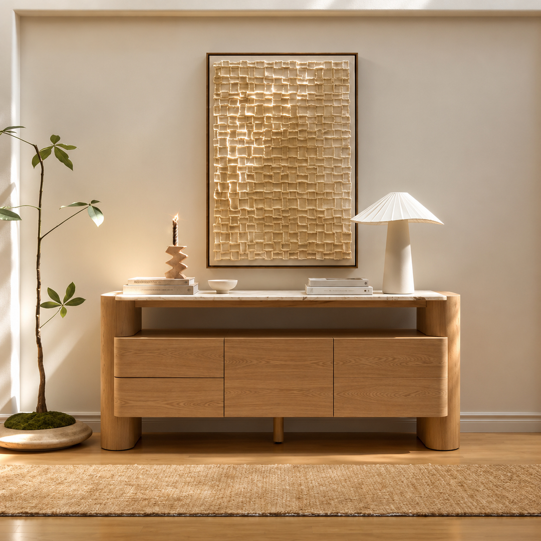 ZENNA Mid Century Solid Wood Sideboard - Urban Mood Singapore