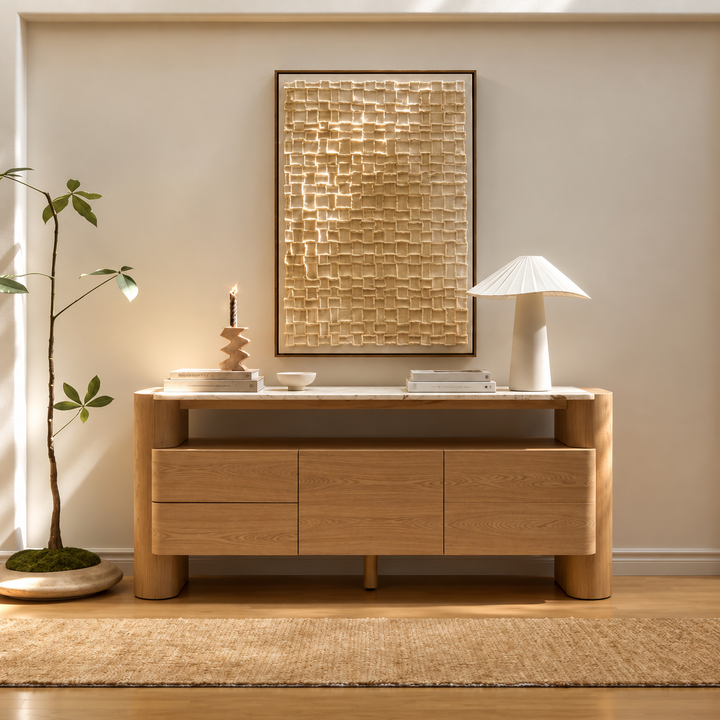 ZENNA Mid Century Solid Wood Sideboard - Urban Mood Singapore