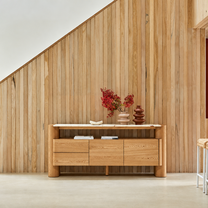 ZENNA Mid Century Solid Wood Sideboard - Urban Mood Singapore