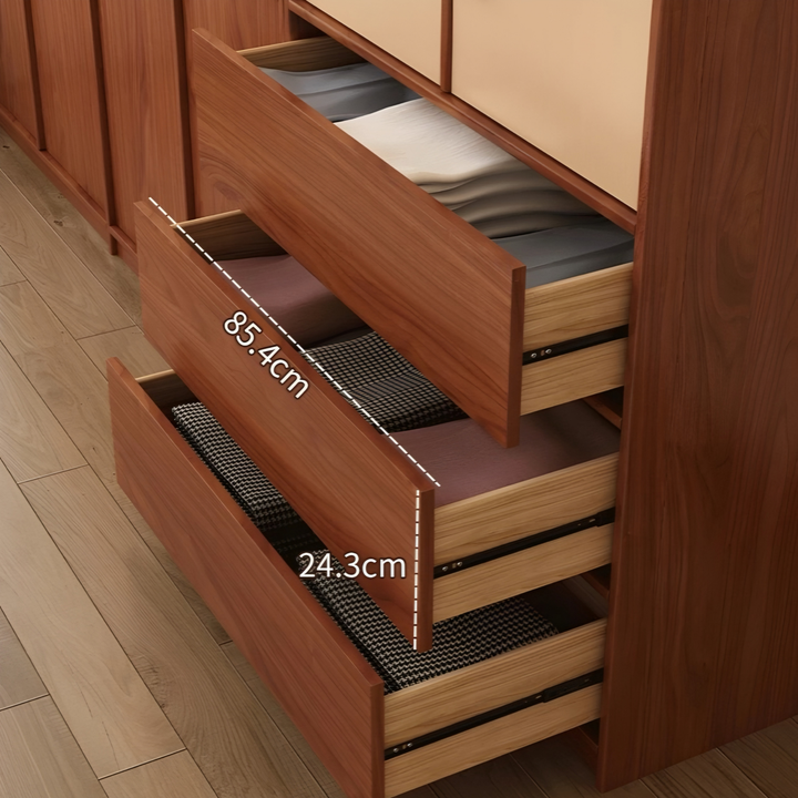 MIRENTH Vintage Walnut Wardrobe - Cassa Haus Singapore