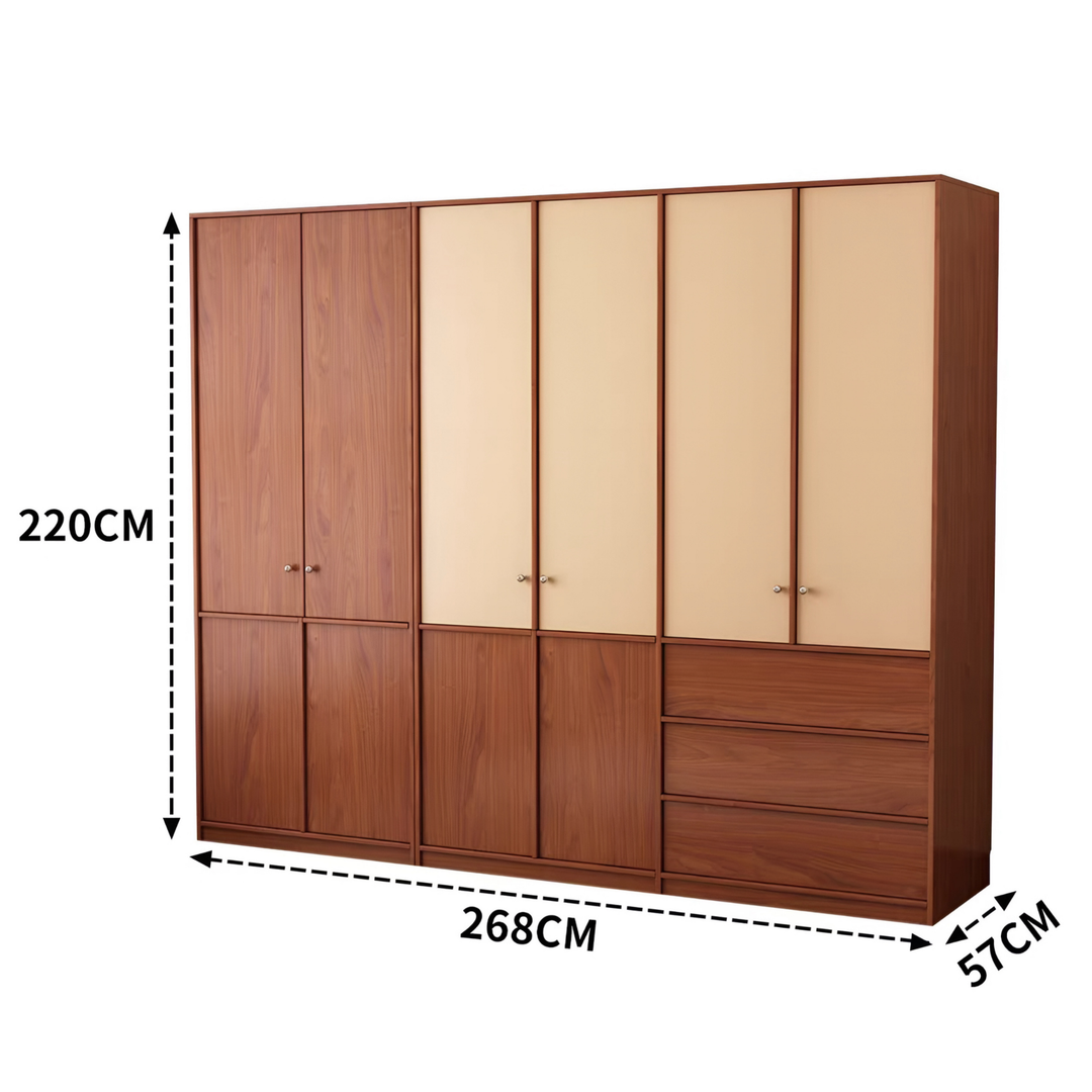 MIRENTH Vintage Walnut Wardrobe - Cassa Haus Singapore