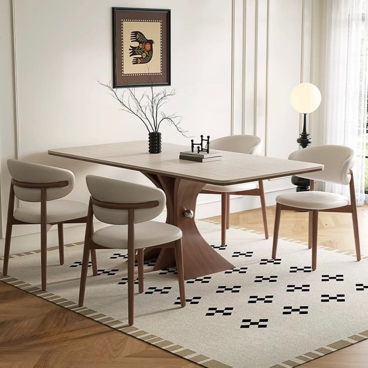 ARCSTONE Modern Travertine Dining Table - Cassa Haus Singapore