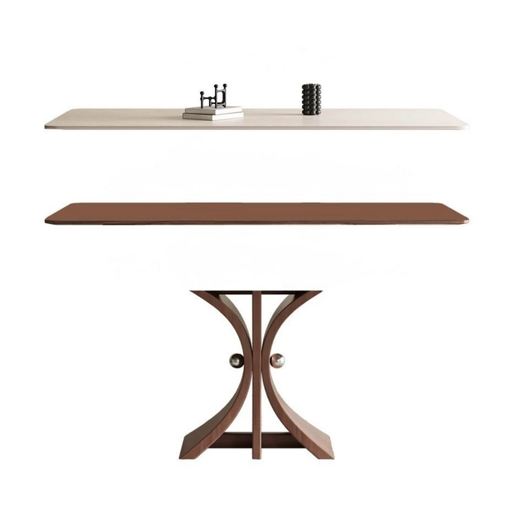 ARCSTONE Modern Travertine Dining Table - Cassa Haus Singapore