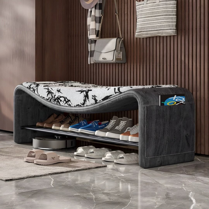 LUCARO Modern Nappa Leather Shoe Bench - Cassa Haus Singapore