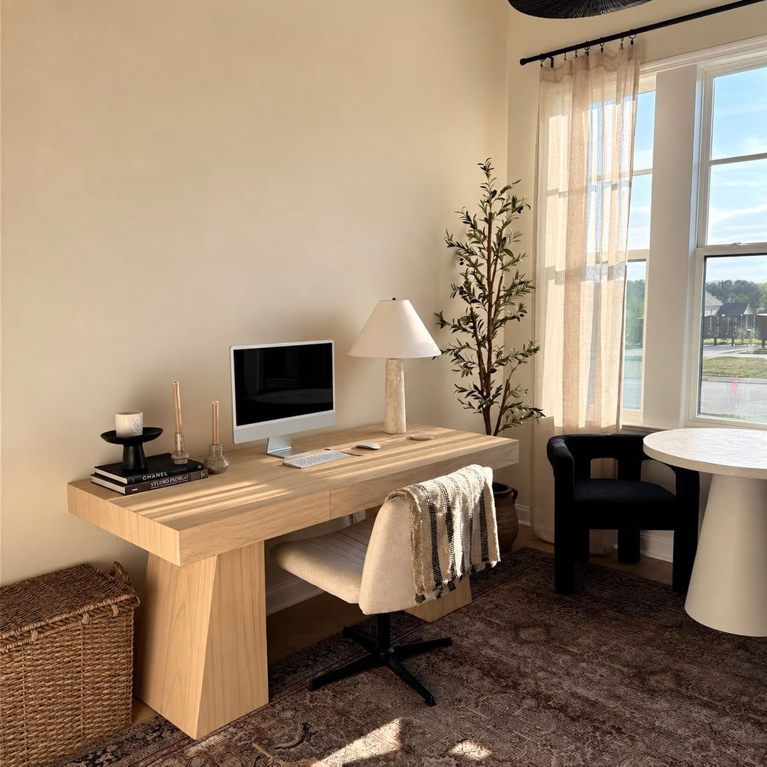 ROTHWELL Modern Solid Wood Study Table - Cassa Haus Singapore