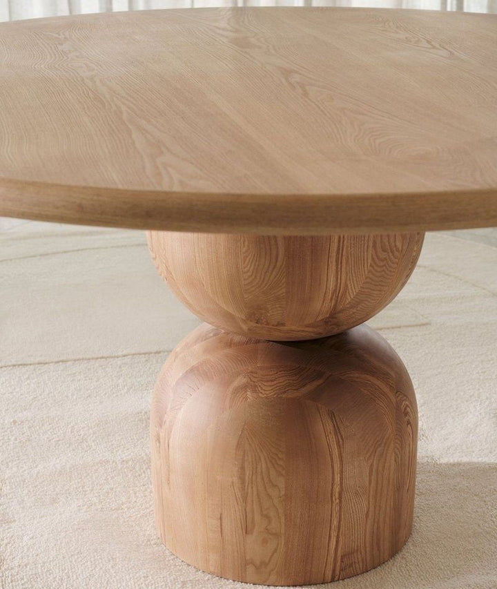 OAKHALO Modern Solid Wood Round Dining Table - Cassa Haus Singapore