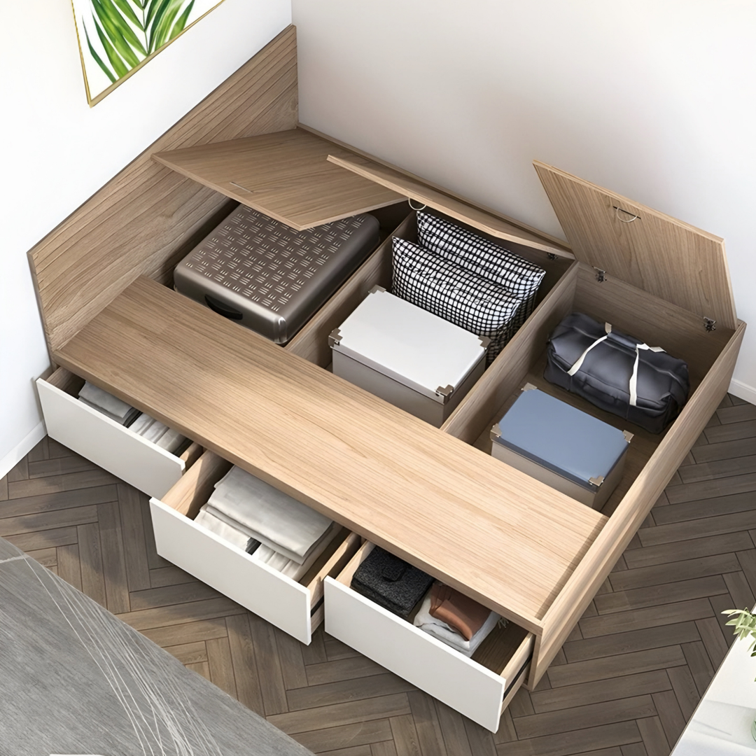 TALVI Modern Storage Bedframe - Cassa Haus Singapore