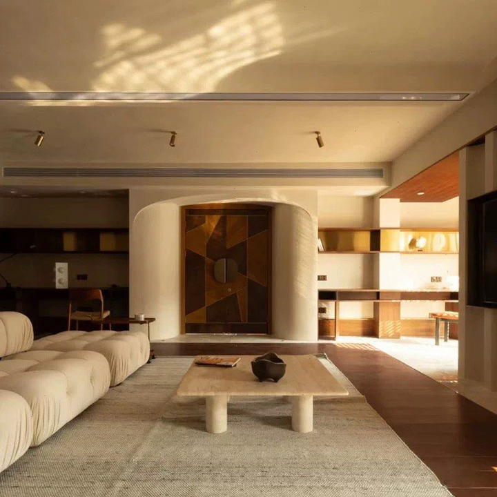 BRIXTEN Modern Travertine Square Coffee Table - Cassa Haus Singapore