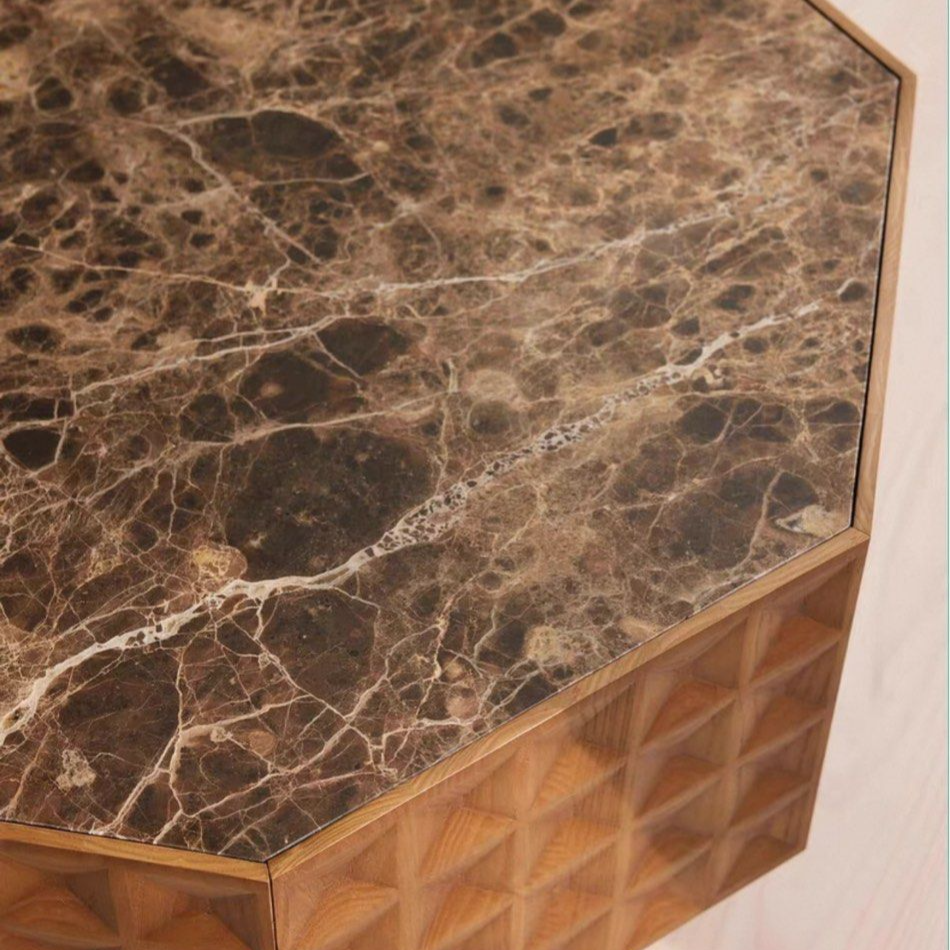 CALDRON Rustic Marble Coffee Table - Cassa Haus Singapore