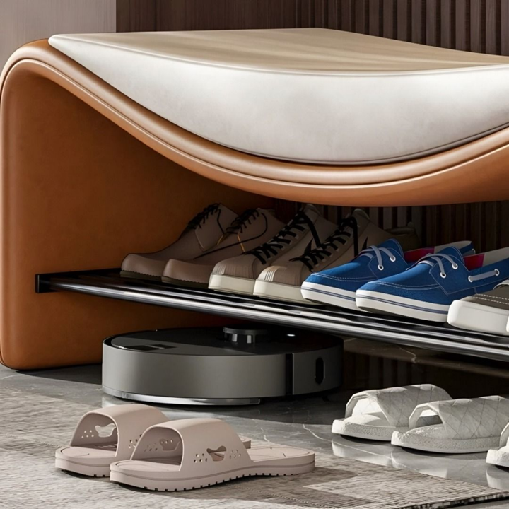 LUCARO Modern Nappa Leather Shoe Bench - Cassa Haus Singapore