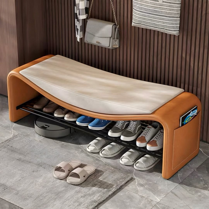 LUCARO Modern Nappa Leather Shoe Bench - Cassa Haus Singapore