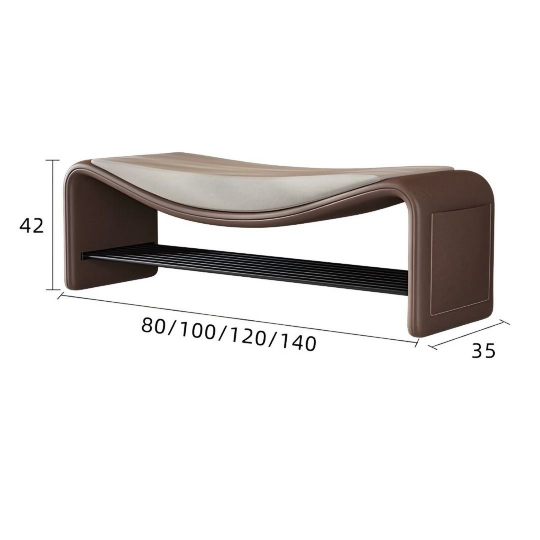 LUCARO Modern Nappa Leather Shoe Bench - Cassa Haus Singapore