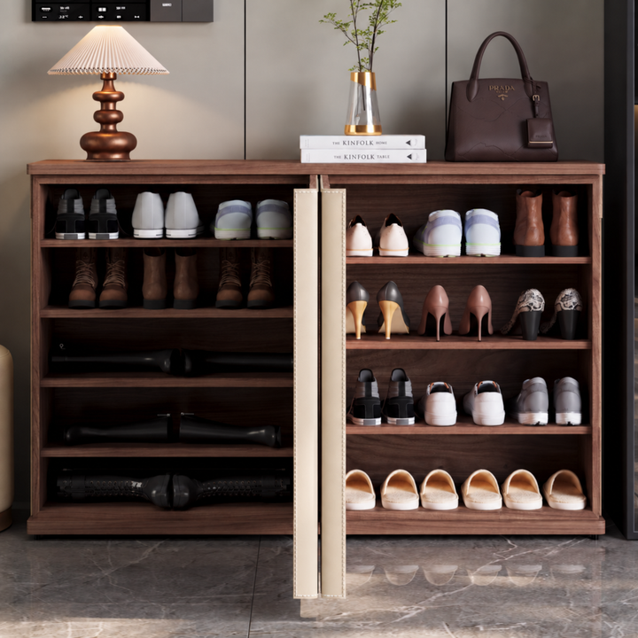 PELLE Modern Saddle Leather Shoe Cabinet - Cassa Haus Singapore