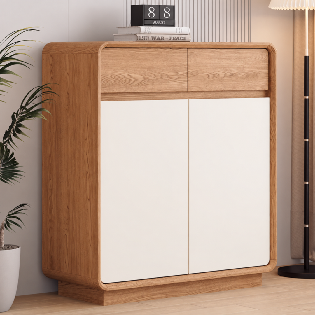 MINGEI Modern Solid Wood Shoe Cabinet - Cassa Haus Singapore