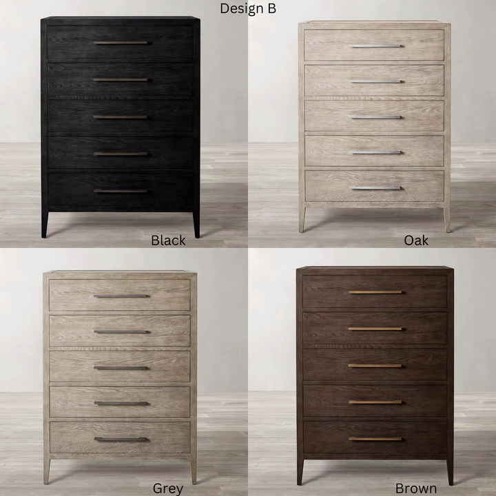 BASTION Modern Solid Wood Chest of Drawers - Cassa Haus Singapore