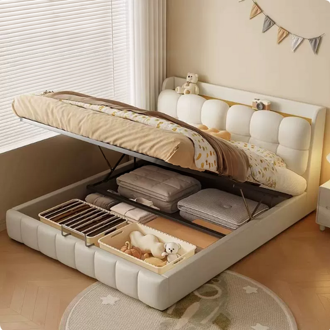 SHIFT Modern Nappa Leather Storage Bedframe - Urban Mood Singapore