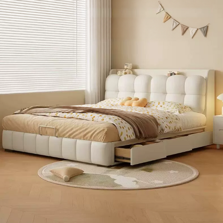 SHIFT Modern Nappa Leather Storage Bedframe - Urban Mood Singapore