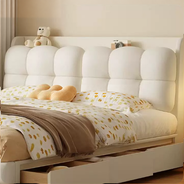 SHIFT Modern Nappa Leather Storage Bedframe - Urban Mood Singapore