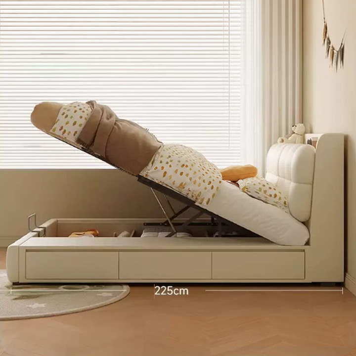 SHIFT Modern Nappa Leather Storage Bedframe - Urban Mood Singapore