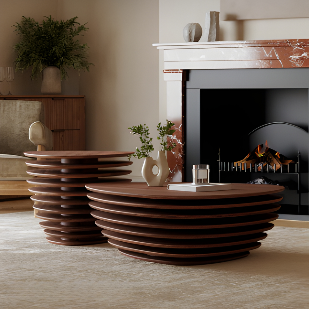 KAZUMI Sculptural Wooden Coffee Tables - Urban Mood Singapore