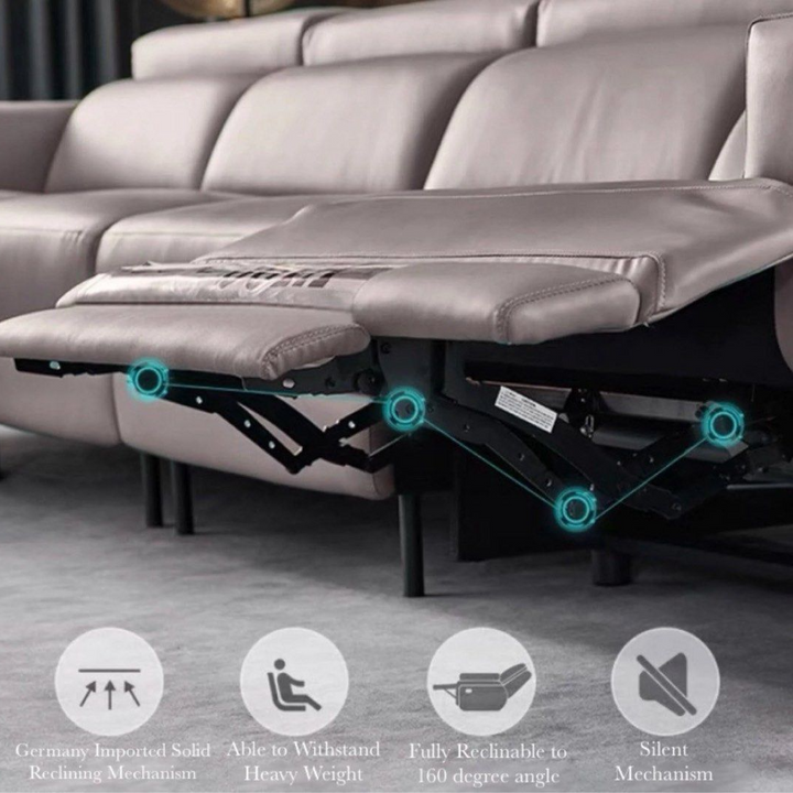 VEKTRA Sectional Electric Recliner Leather Sofa - Cassa Haus Singapore