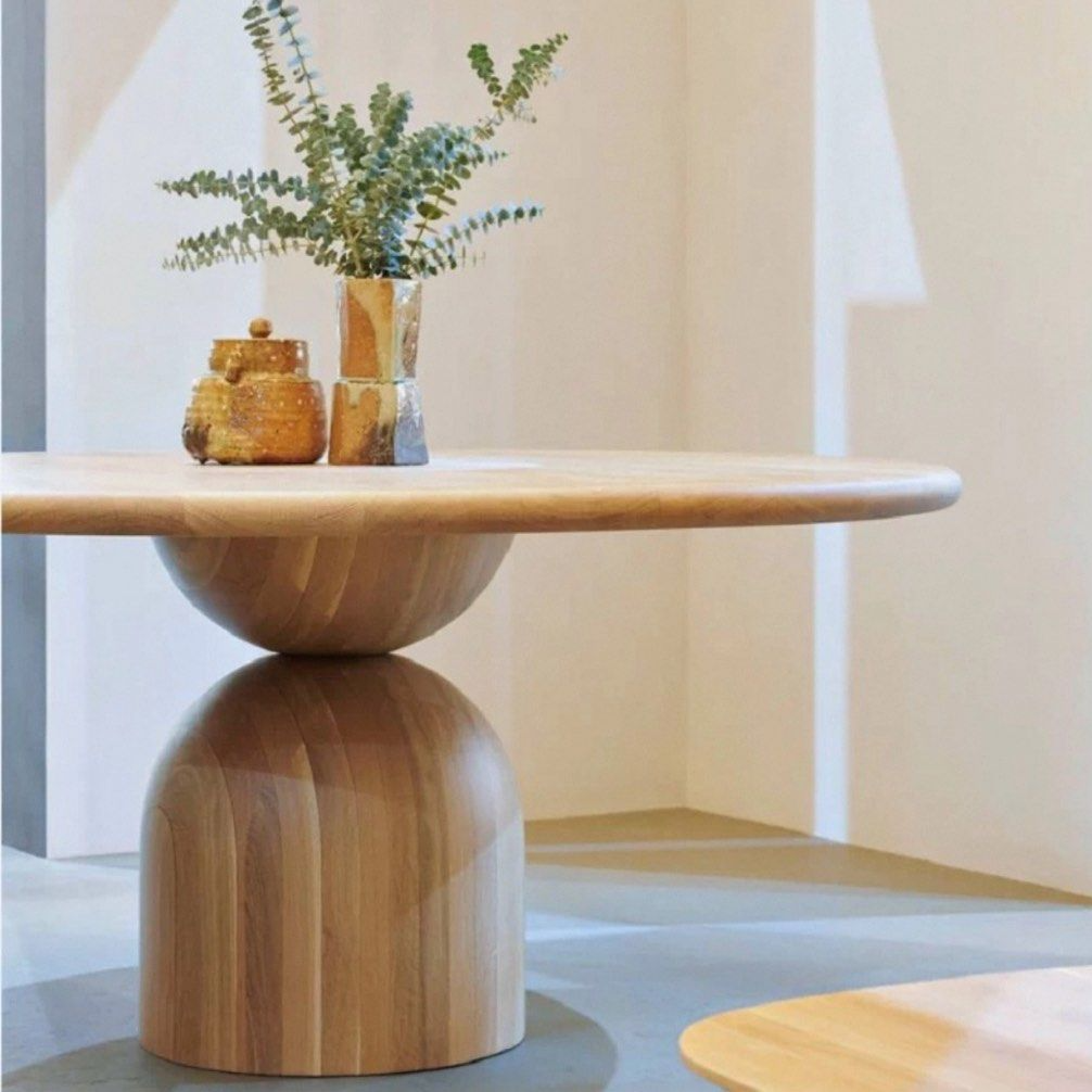 OAKHALO Modern Solid Wood Round Dining Table - Cassa Haus Singapore