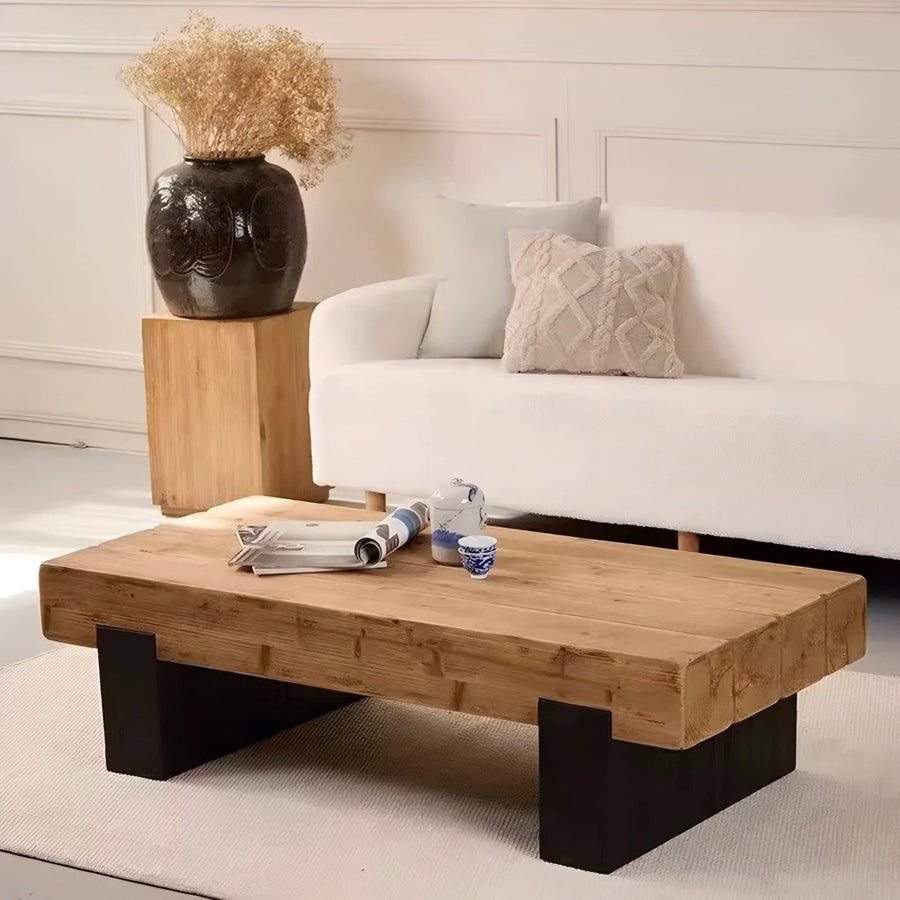 DREVANO Rustic Solid Wood Coffee Table - Cassa Haus Singapore