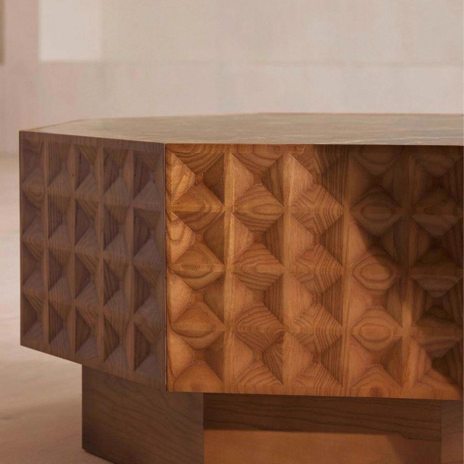 CALDRON Rustic Marble Coffee Table - Cassa Haus Singapore