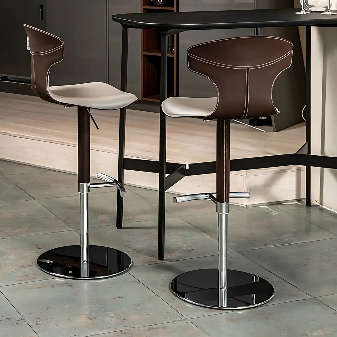 ISOLVAN Modern Leather Bar Stool - Cassa Haus Singapore