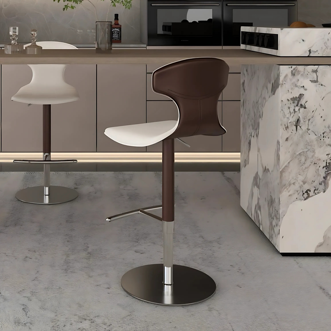 ISOLVAN Modern Leather Bar Stool - Cassa Haus Singapore