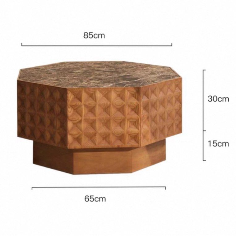 CALDRON Rustic Marble Coffee Table - Cassa Haus Singapore