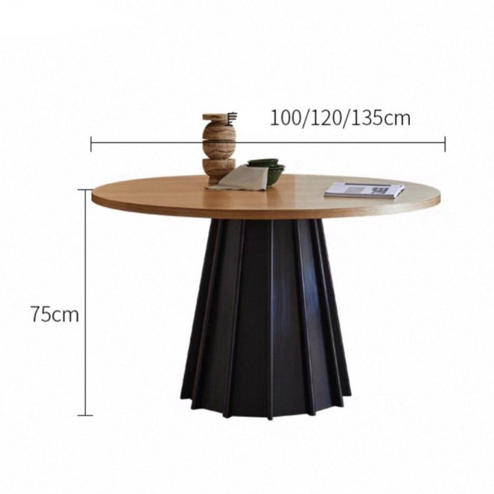 RONDEL Modern Solid Wood Round Dining Table - Cassa Haus Singapore