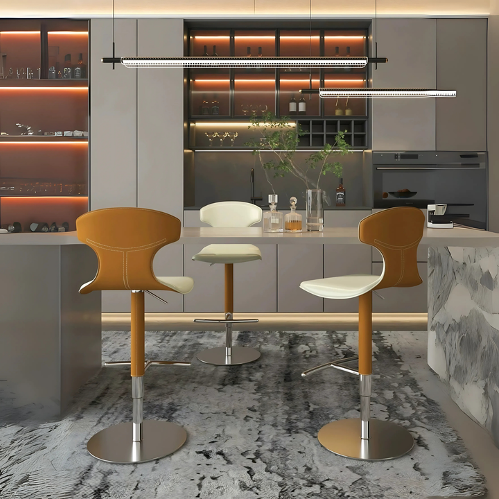 ISOLVAN Modern Leather Bar Stool - Cassa Haus Singapore